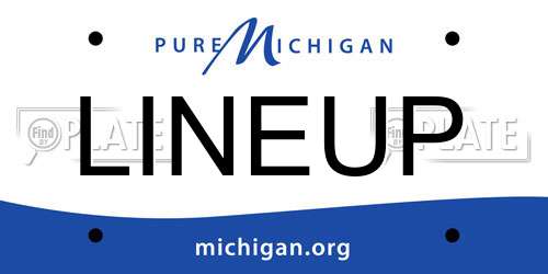 LINEUP Michigan License Plate