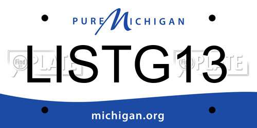 LISTG13 Michigan License Plate