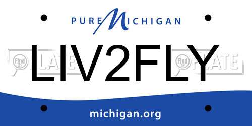 LIV2FLY Michigan License Plate