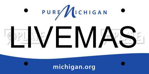 LIVEMAS Michigan License Plate