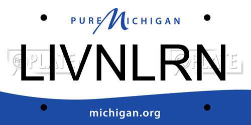 LIVNLRN Michigan License Plate