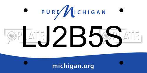LJ2B5S Michigan License Plate