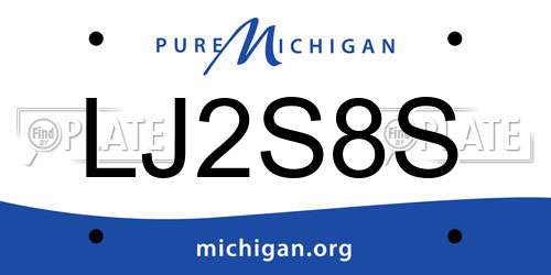 LJ2S8S Michigan License Plate