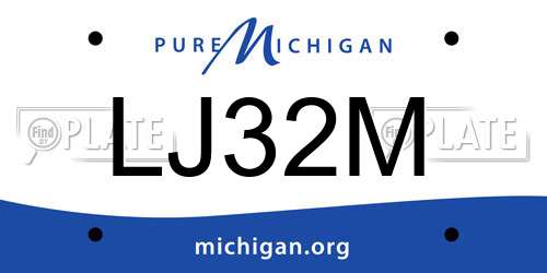LJ32M Michigan License Plate