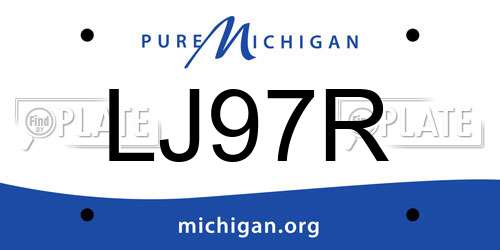 LJ97R Michigan License Plate