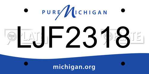 LJF2318 Michigan License Plate