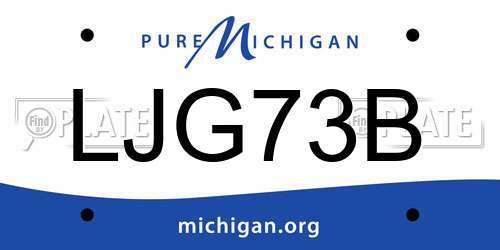 LJG73B Michigan License Plate