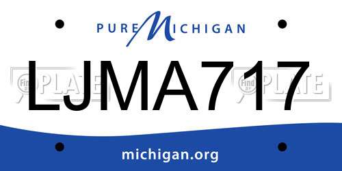 LJMA717 Michigan License Plate