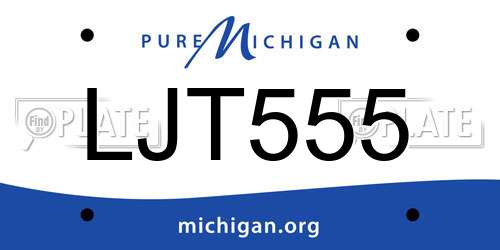 LJT555 Michigan License Plate