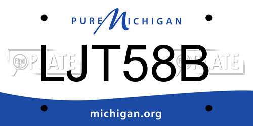LJT58B Michigan License Plate