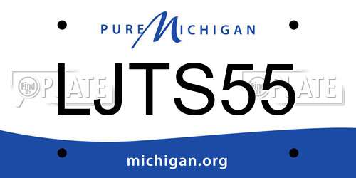 LJTS55 Michigan License Plate