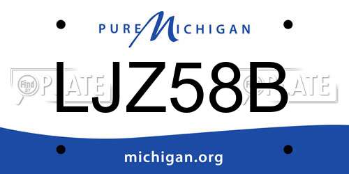 LJZ58B Michigan License Plate