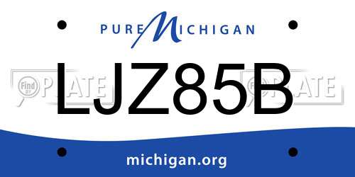 LJZ85B Michigan License Plate