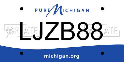 LJZB88 Michigan License Plate