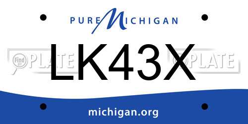 LK43X Michigan License Plate