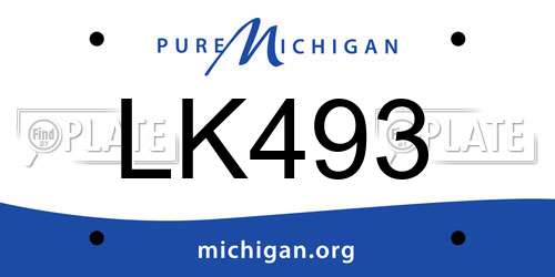 LK493 Michigan License Plate