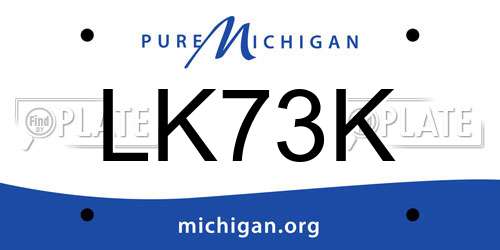 LK73K Michigan License Plate