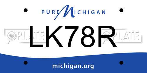 LK78R Michigan License Plate