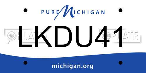 LKDU41 Michigan License Plate