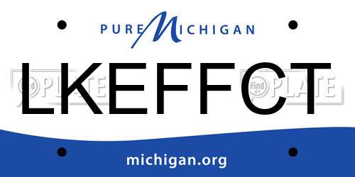 LKEFFCT Michigan License Plate