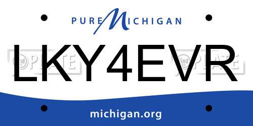 LKY4EVR Michigan License Plate