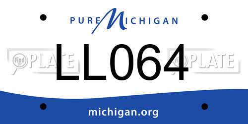 LL064 Michigan License Plate