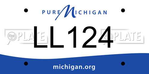 LL124 Michigan License Plate