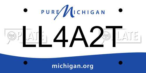 LL4A2T Michigan License Plate