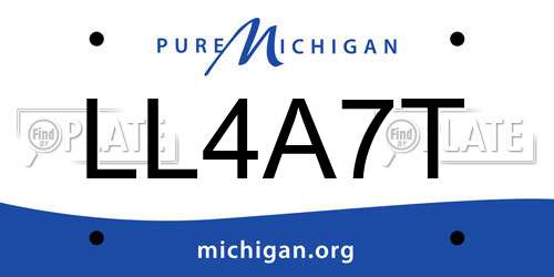 LL4A7T Michigan License Plate