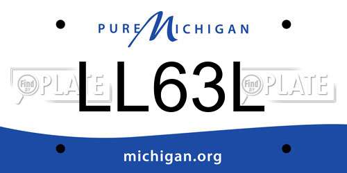 LL63L Michigan License Plate