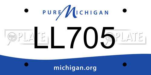 LL705 Michigan License Plate
