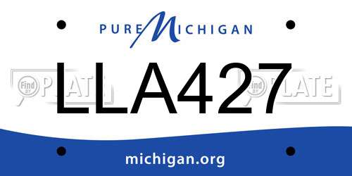 LLA427 Michigan License Plate