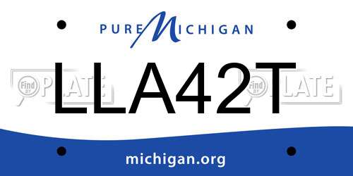 LLA42T Michigan License Plate
