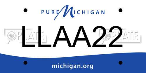 LLAA22 Michigan License Plate
