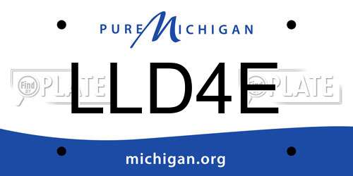 LLD4E Michigan License Plate