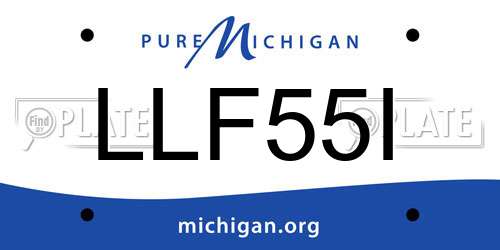 LLF55I Michigan License Plate