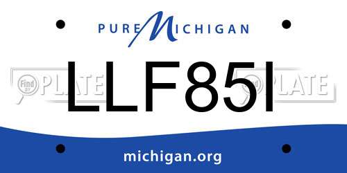 LLF85I Michigan License Plate