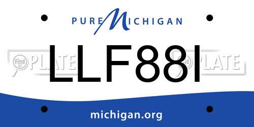 LLF88I Michigan License Plate