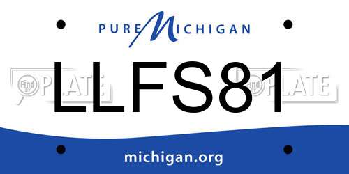 LLFS81 Michigan License Plate