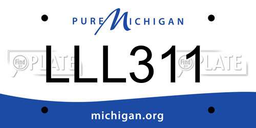 LLL311 Michigan License Plate