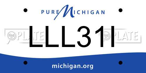 LLL31I Michigan License Plate