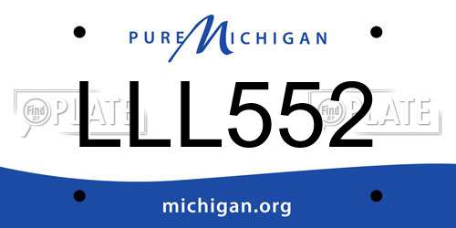 LLL552 Michigan License Plate