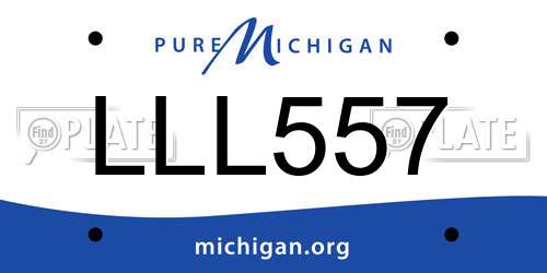LLL557 Michigan License Plate