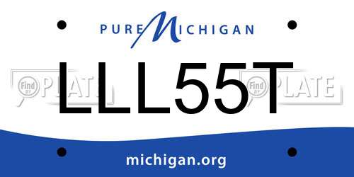 LLL55T Michigan License Plate