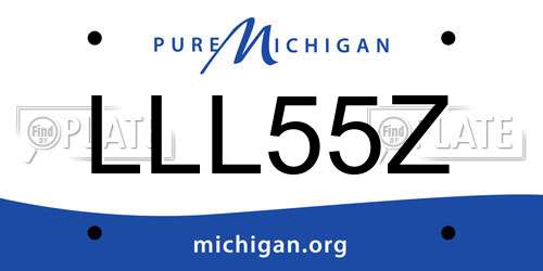 LLL55Z Michigan License Plate