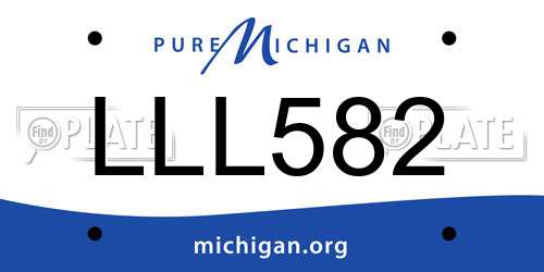 LLL582 Michigan License Plate