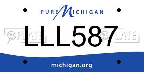 LLL587 Michigan License Plate