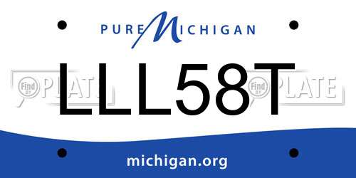LLL58T Michigan License Plate