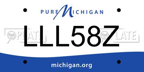 LLL58Z Michigan License Plate