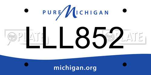 LLL852 Michigan License Plate